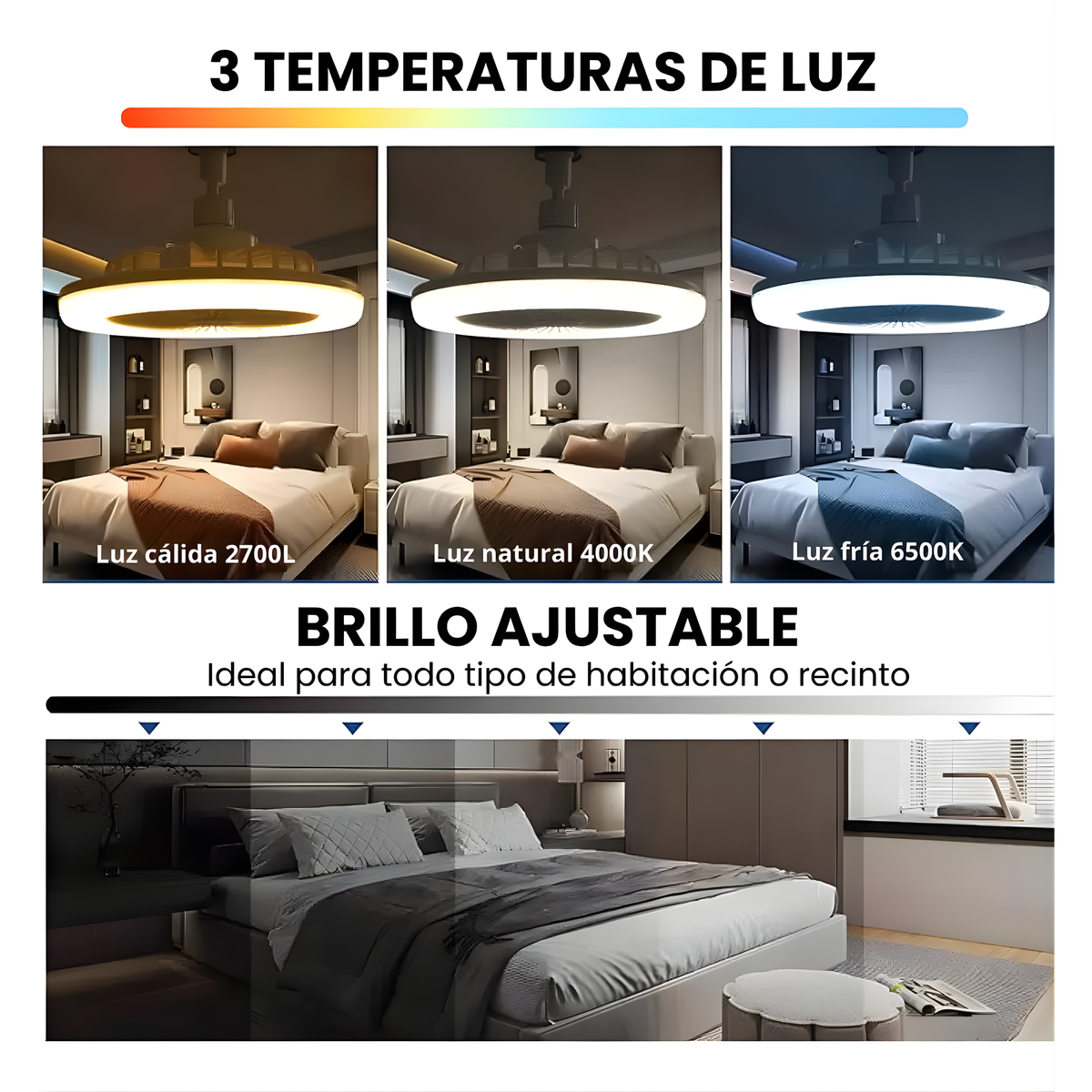 Lampara Ventilador con luz y control